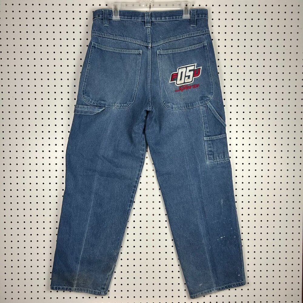 FUBU‎ Sports 2005 Baggy Jeans 34x32 Skater Grunge Y2K Wide Leg Carpenter Hip Hop